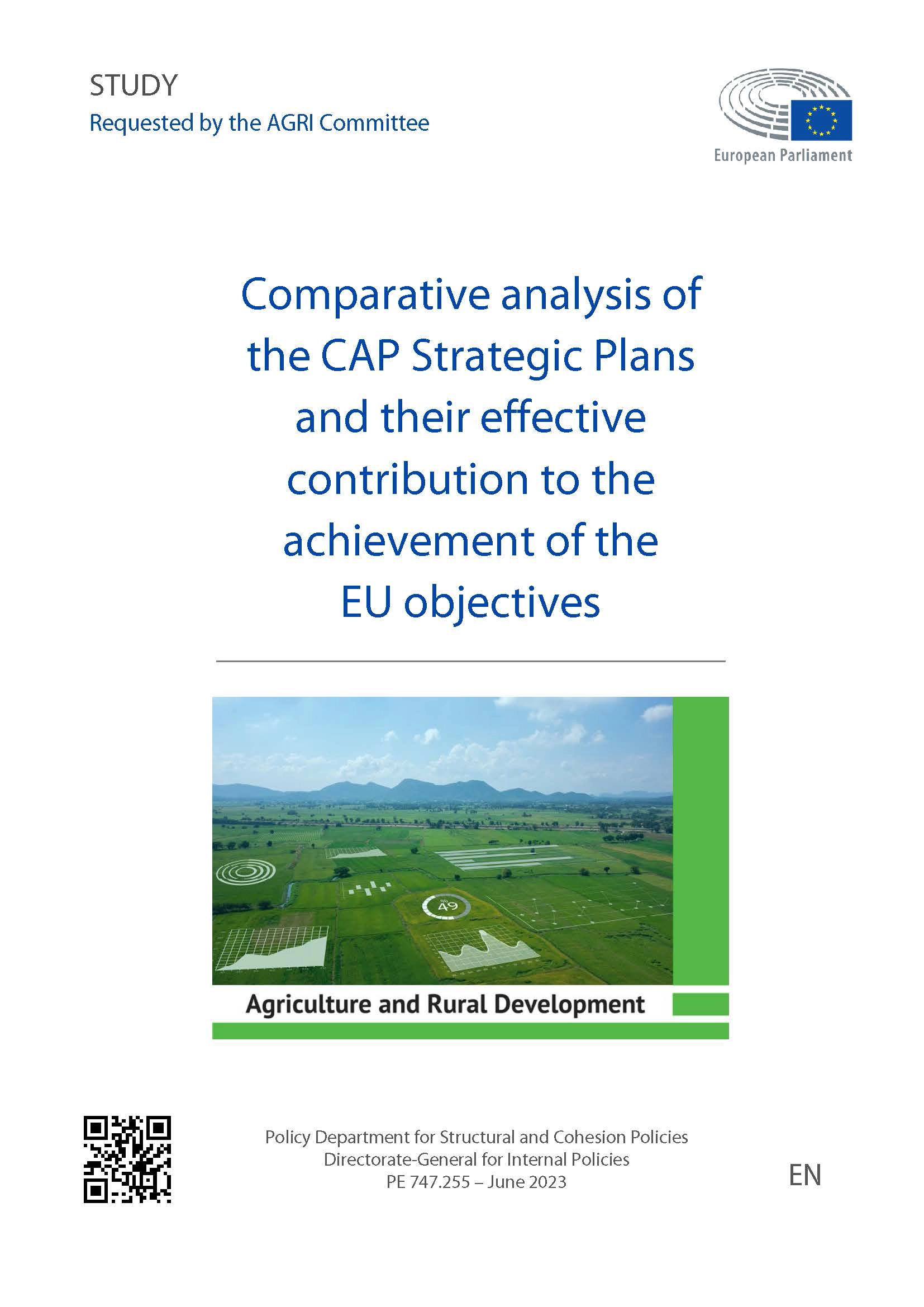 omparative analysis of the CAP Strategic Plans study cover