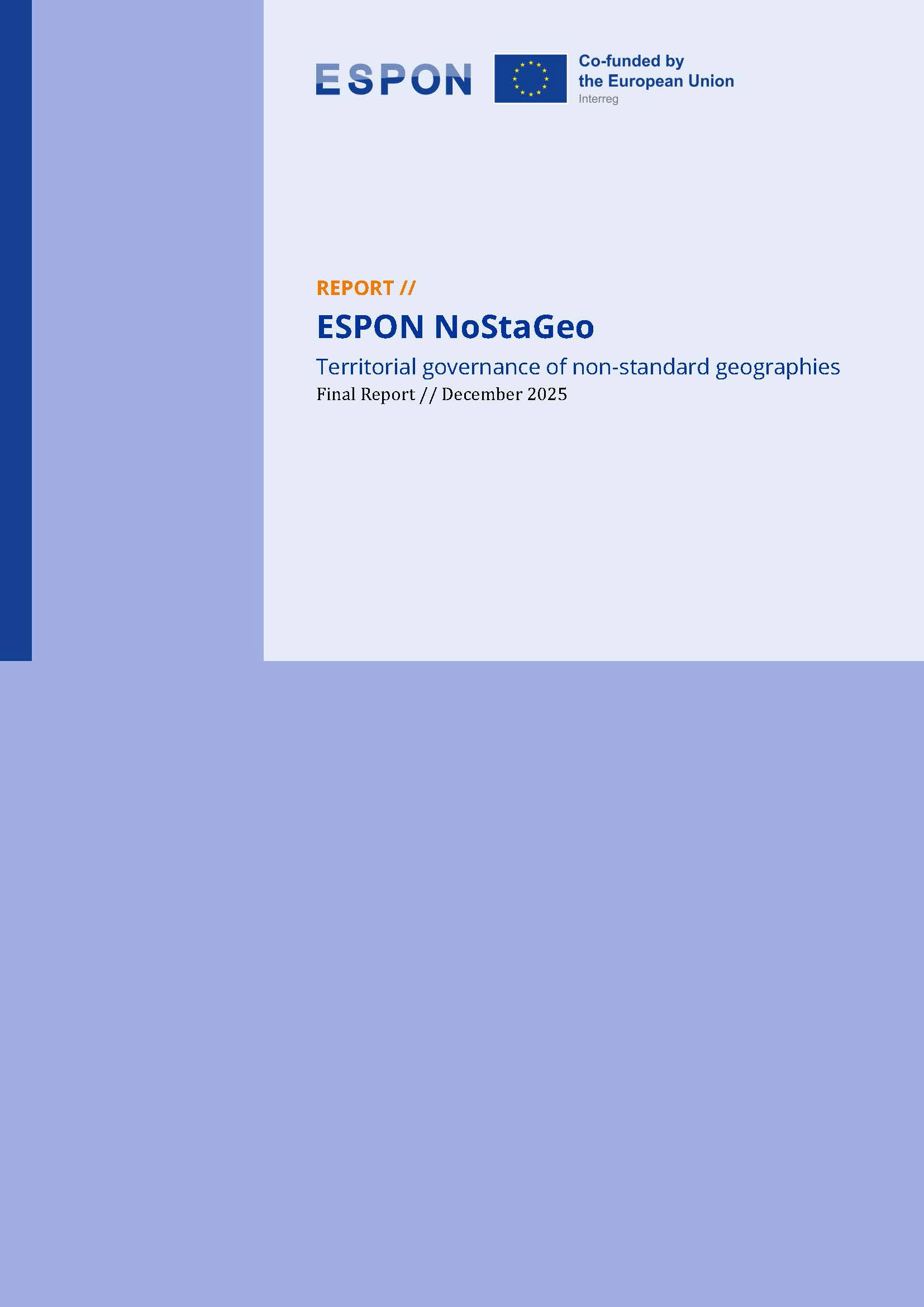 ESPON NoStaGeo territorial governance final report cover